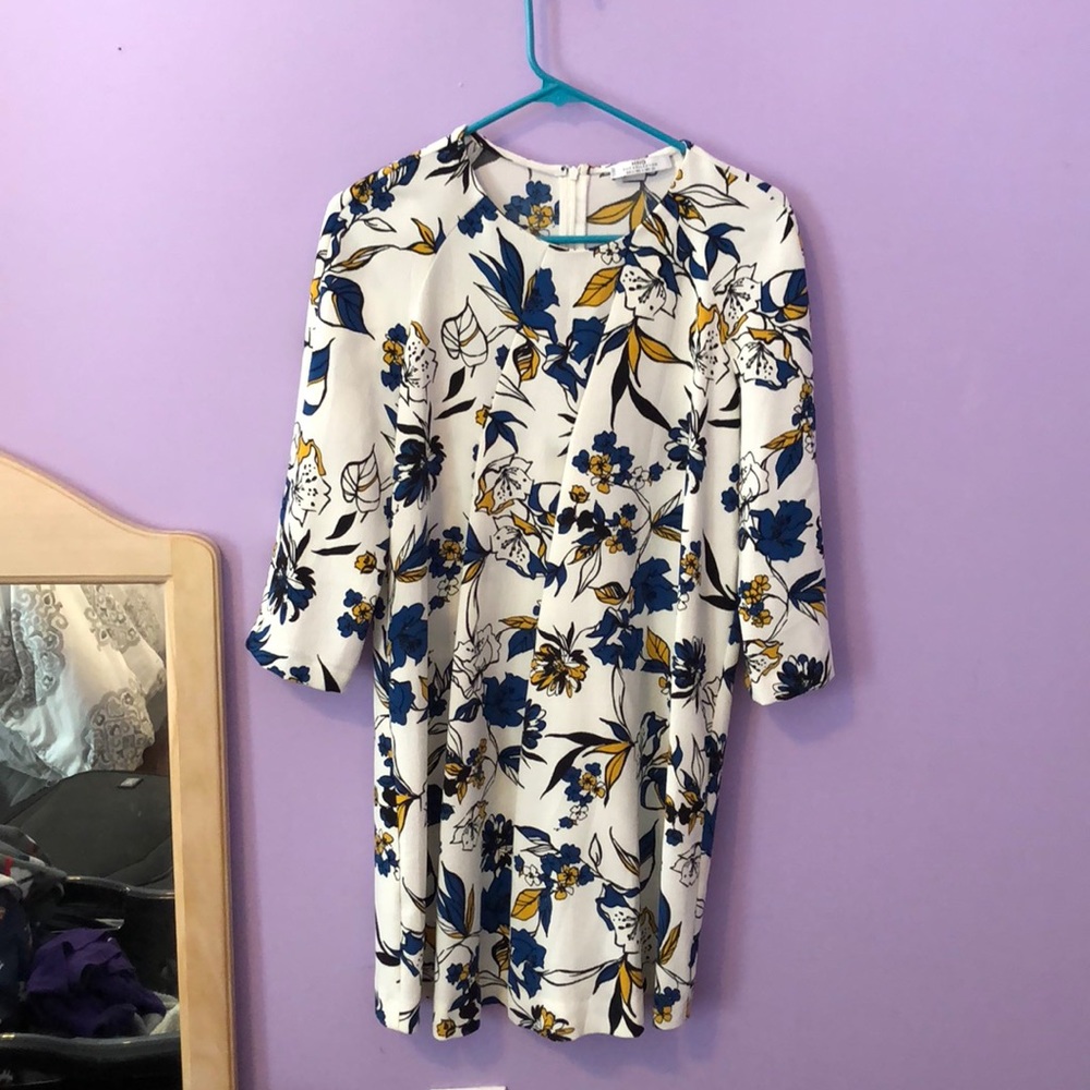 3/4 sleeve floral dress